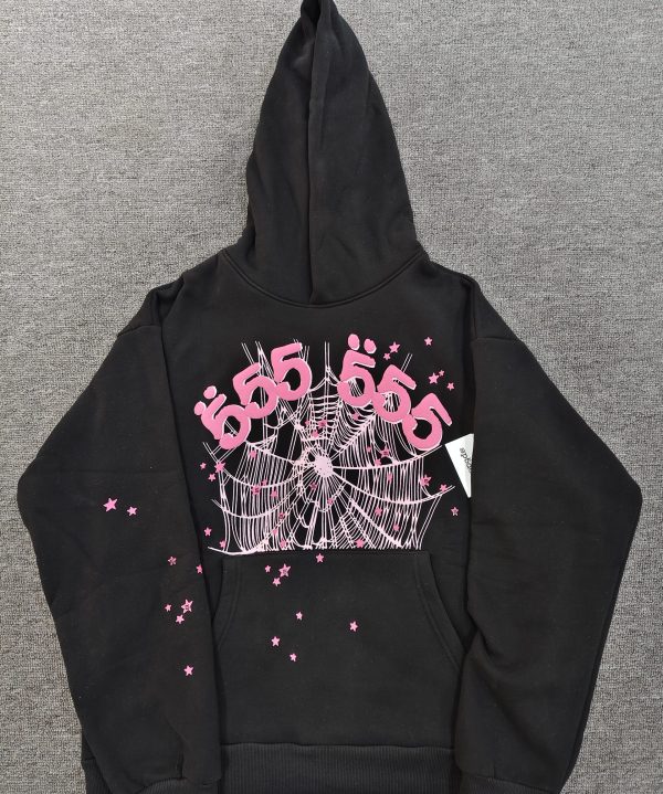 Sp5der Black Angel Number Hoodie