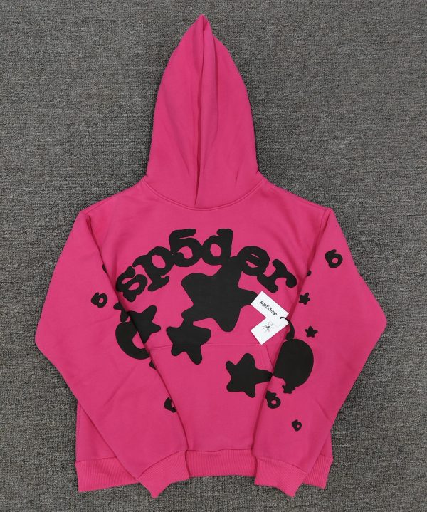 Sp5der hoodie-Rose red star