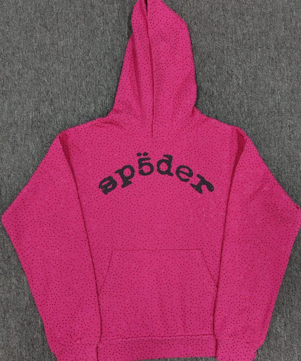 Sp5der hoodie-Rose red VVS