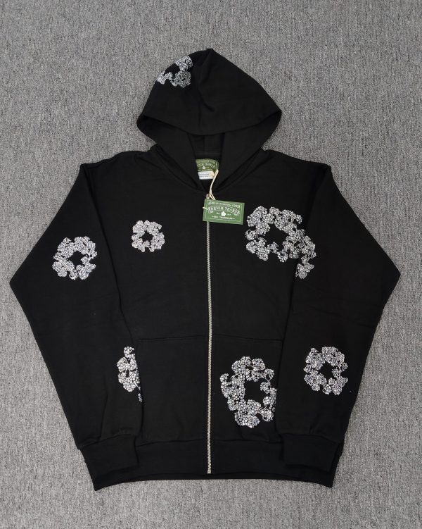 Denim tears zip up hoodie-DT1037